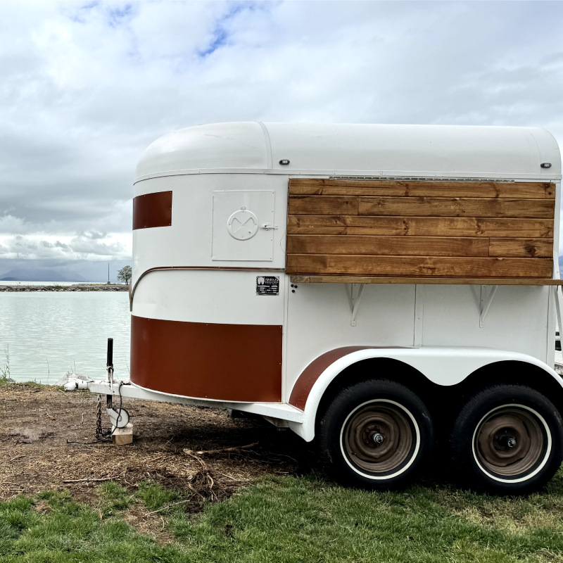 Photo of the Wandering Jade Mobile bar next to a lake